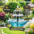 thumbnail image 4 of Hanging Solar Bird Bath Fountain – 2026 Solar Powered Cascading Water Fountain, Large Outdoor Fountain for Hummingbirds, Garden, Patio & Backyard Decor, 4 of 6