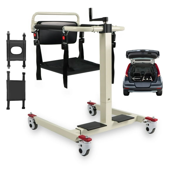 Patient Lift Transfer Chair with Padded backrest, Shower Chair Lift for Elderly, Chair Lift Bedside Commode for Seniors