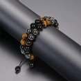 thumbnail image 3 of Pulsera difusora de roca de Lava de piedra Natural de 8mm para hombres y mujeres, brazalete elástico con cuentas de ágata de Yoga, 3 of 5
