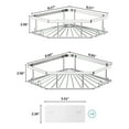 thumbnail image 2 of 2 Pack Corner Shower Caddy, Stainless Steel Bathroom Shower Shelves with Strong Adhesive, Shampoo Organizer and Storage, Silver, 2 of 7