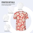 thumbnail image 4 of Daiia Beige Flowers Mens Baseball Jersey Button Down Shirts Short Sleeve Sports Uniforms-Small, 4 of 9
