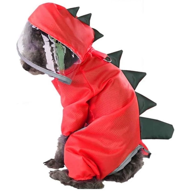 PU transparente borde naranja mascota impermeable impermeable con capucha capa de lluvia chaqueta ropa para perros gatos