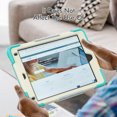 thumbnail image 4 of Case for iPad 6th / 5th Gen (2018 2017) / iPad Air 2 / iPad Pro 9.7 inch with Screen Protector, 360 Degree Rotating Kickstand Hand Strap Shockproof Cover with Shoulder Strap, Rainbow Blue, 4 of 7