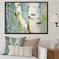 thumbnail image 2 of Designart "Minimalist Beauty White and Green Birch Tree" Extra Large Landscapes Framed Wall Art - Country White Tree Hallway Framed Wall Art Decor, 2 of 7
