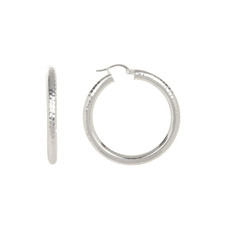 Pori Jewelers Sterling Silver Diamond-Cut Hoop Earrings