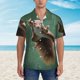 thumbnail image 2 of Fotbe Squirrel Camisa Hawaiana para Hombre Unisex – Camisa Casual de Verano con Botones de Manga Corta de Algodón y Lino,Small, 2 of 7