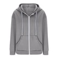 thumbnail image 2 of Drawstring Hoodie Jacket Autumn Spring Women Coat Hooded Drawstring Long Sleeves Pockets Zip-up Elastic Cuff Hem Loose Sport Hoodie Wear Jacket Women, 2 of 7