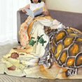 thumbnail image 3 of Beach Turtles flannel Throw Blanket Soft Lightweight Warm Cozy Plush Blanket for Couch Bed Sofa 80"X60", 3 of 6