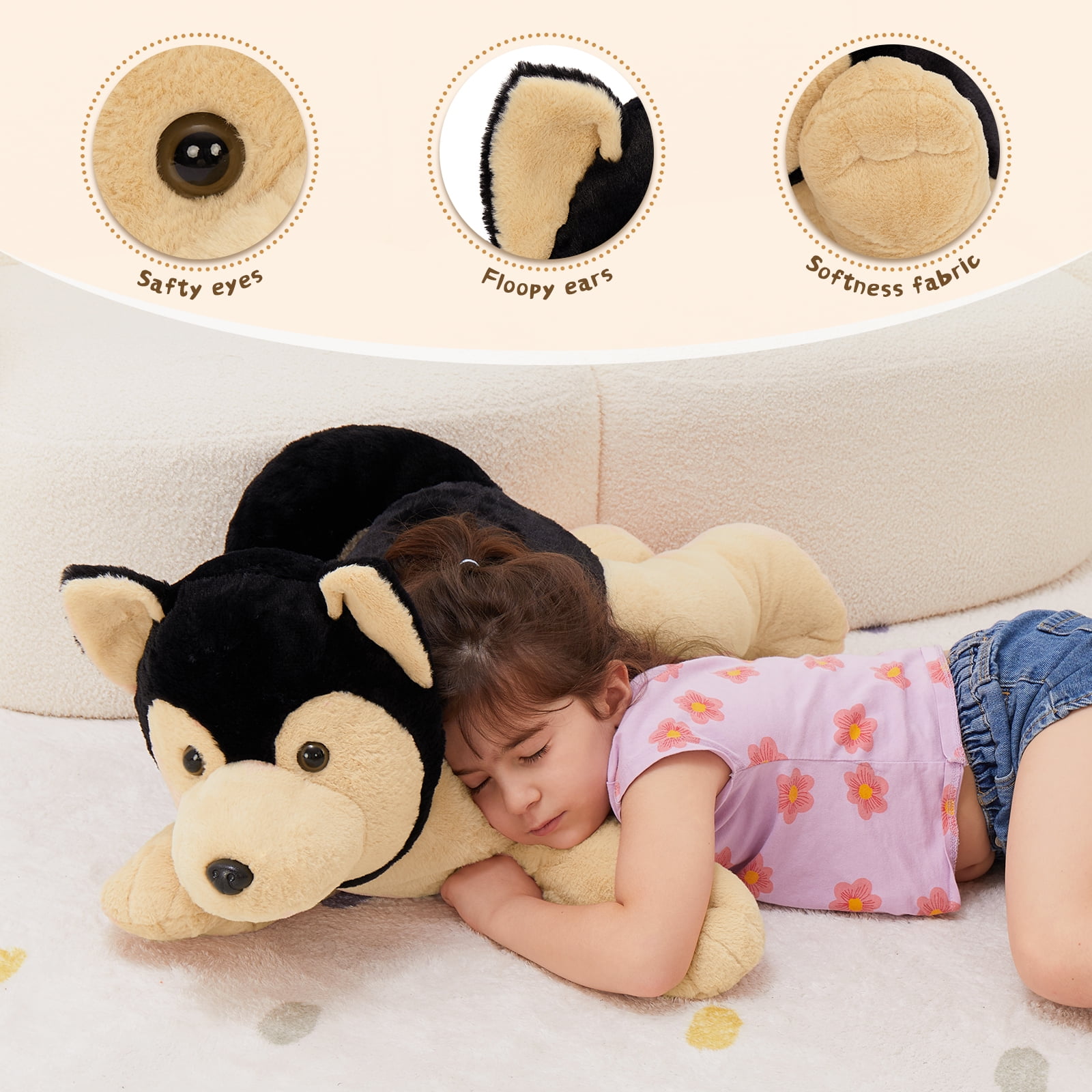 MorisMos 32" Giant German Shepherd Dog Stuffed Animal Plush Toy