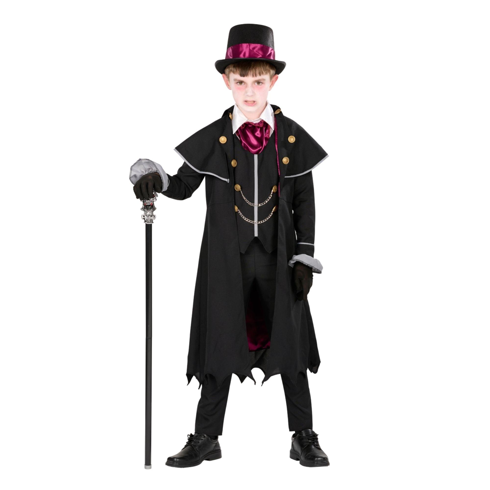 Costume De Vampire Complet - Cape Noire 90 Cm Avec Dents Et Pilules De Sang - Pour Halloween, Carnaval, Cosplay - Adulte Et Enfant - 12