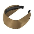 thumbnail image 4 of Unique Bargains 1 Pc Headband Satin Solid Color Wide Hair Accessories Coffee Color, 4 of 5