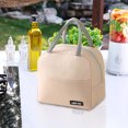 thumbnail image 4 of Dezsed Lunch Bag Clearance Solid Color Twill Bento Bag Portable Insulation Bag Thickened Student Lunch Box Bag Lunch Bag Lunch Bag Beige, 4 of 5