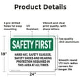 thumbnail image 2 of (2 Pack) Hard Hat Safety Glasses Safety Shoes And OSHA Safety First Sign 24 Inch X 18 Inch Indoor / Outdoor Rust-Free Aluminum Metal Signs for Workplace, Workshop, and Construction Site, 2 of 8