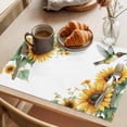 thumbnail image 3 of Summer Hummingbird Placemats Set of 2, Sunflower Leaves Vintage Farmhouse Non-Slip Place Mats Washable Table Mats for Kitchen Dining Table Decorations Indoor/Outdoor, 3 of 9