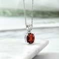 thumbnail image 4 of Gem Stone King 3.69 Ct Oval Red Garnet White Created Sapphire 925 Sterling Silver Pendant, 4 of 4