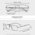 thumbnail image 2 of KINGSEVEN Rectangle Alloy Frame Sunglasses Polarized UV400 Vintage Men's Glasses, 2 of 4
