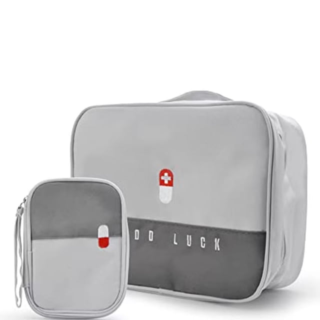 Botiquín de viaje de 2 piezas, botiquín de primeros auxilios multifuncional portátil, botiquín de viaje para caza, oficina en el hogar (gris) oso de fresa Electrónica