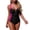 Pink #057, variant on One Piece Swimsuit for Women 2026 Front Strappy Bathing Suit Neon Color Block Swim Suits Deep V Neck Swimwear Black S
