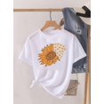 thumbnail image 3 of Camiseta estampada de manga corta para mujer, ropa con estampado de flores dulces de los años 90, Top para mujer, camiseta para mujer, ropa con cuello redondo, 3 of 5