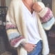 thumbnail image 4 of Cárdigan de mohair de rayas de colores llamativos para otoño e invierno, chaqueta de punto de Europa y Estados Unidos, cárdigan de mujer, 4 of 5