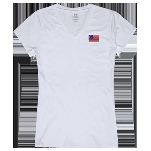 Betsy Ross 1 Graphic V-Neck T-Shirt, White - Extra Large