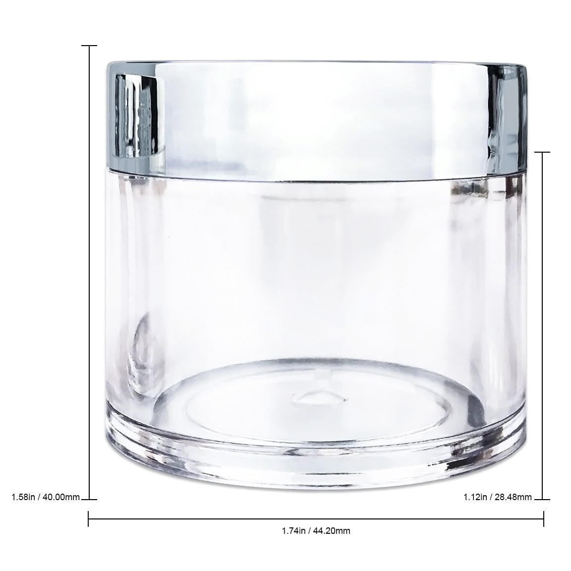 1oz/30g/30ml High Quality Acrylic Leak Proof Clear Container Jars with Silver Lids 30pcs