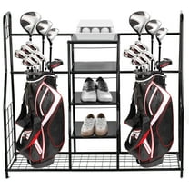 Golf Bag Organizer - Golf Equipment Organizer - Sports Dual Golf Storage Organizer for Sports Gear and Accessories - Holds up to Two Golf Bags