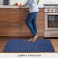 thumbnail image 5 of Vintage Navy Blue Door Mat&nbsp;Indoor Outdoor Entrance,Non Slip Small Rug for Kitchen Bathroom Entryway Rug,Farmhouse Retro Dark Solid Color Linen Texture Washable Doormat Floor Mat 18x30 Inch, 5 of 8