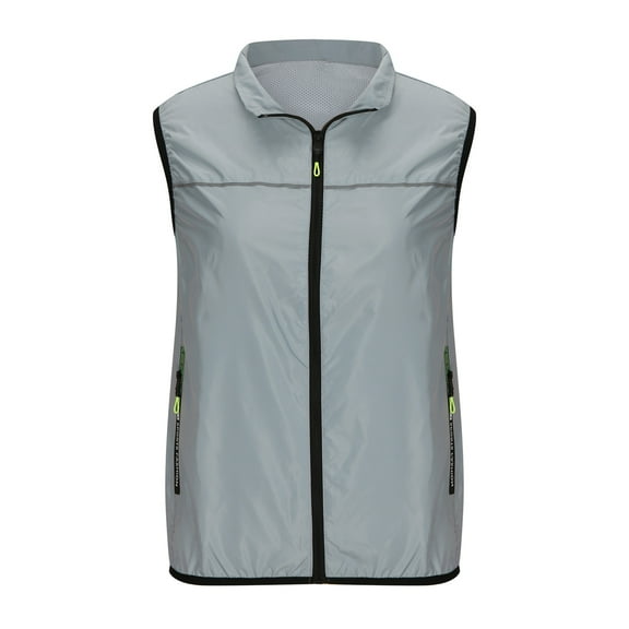 Leesechin Women's Lightweight Running Vest Outerwear with Pockets, Windproof Sleeveless Jacket for Golf Hiking Travel
