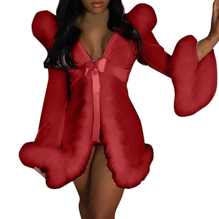 

Lingerie For Women Lace See Through Mesh Wool Stitching Big Bathrobe Lingerie New Lingerie Set