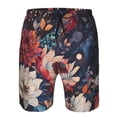 thumbnail image 3 of Rocae Colorful Flower Peacock for Men's Beach Shorts Casual Elastic Waist Drawstring Summer Beach Shorts,S-3XL-X-Large, 3 of 6