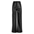 thumbnail image 5 of SNKSDGM Women's Plus Work Pants Womens Straight Leg Work Pants Women Cargo Women Leather Pants Solid Color Pockets High Waist Straight Wide Leg Leggings Slim Fit Trousers Vintage Pants, 5 of 5