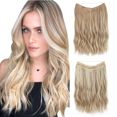 thumbnail image 2 of Bandeau Réglable pour Femmes Extensions de Cheveux Halo Fil Invisible Ondulé Bouclé Long Postiches Synthétiques, 2 of 2