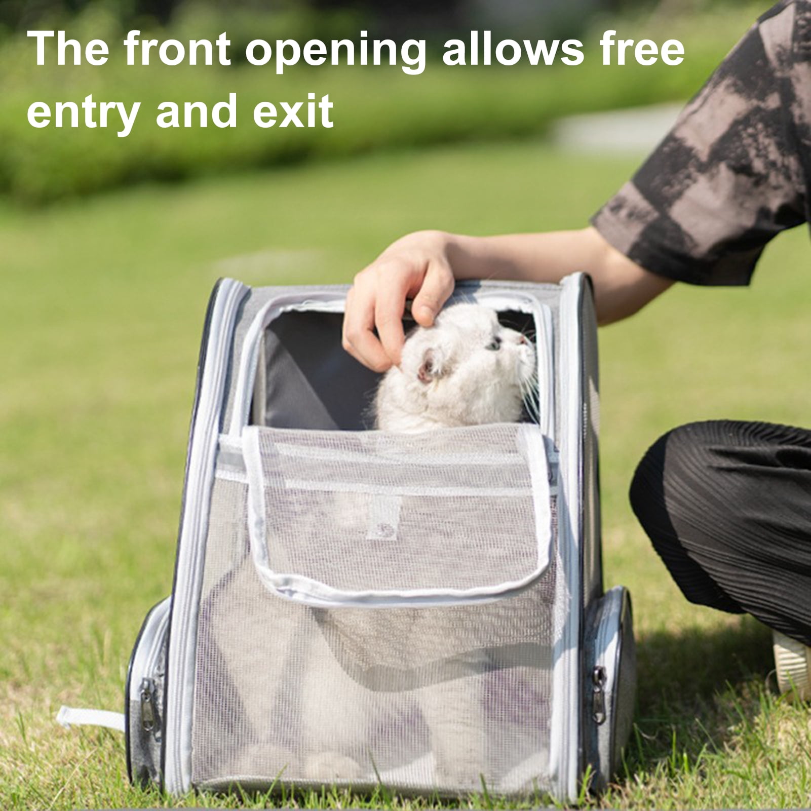 YIFAEUX Cat Backpack Carrier Portable Pet Carrier for Medium Small Dog Cat Up to 5kg Ventilated Mesh Dog Travel Carrier for Hiking Walking Outdoor Use