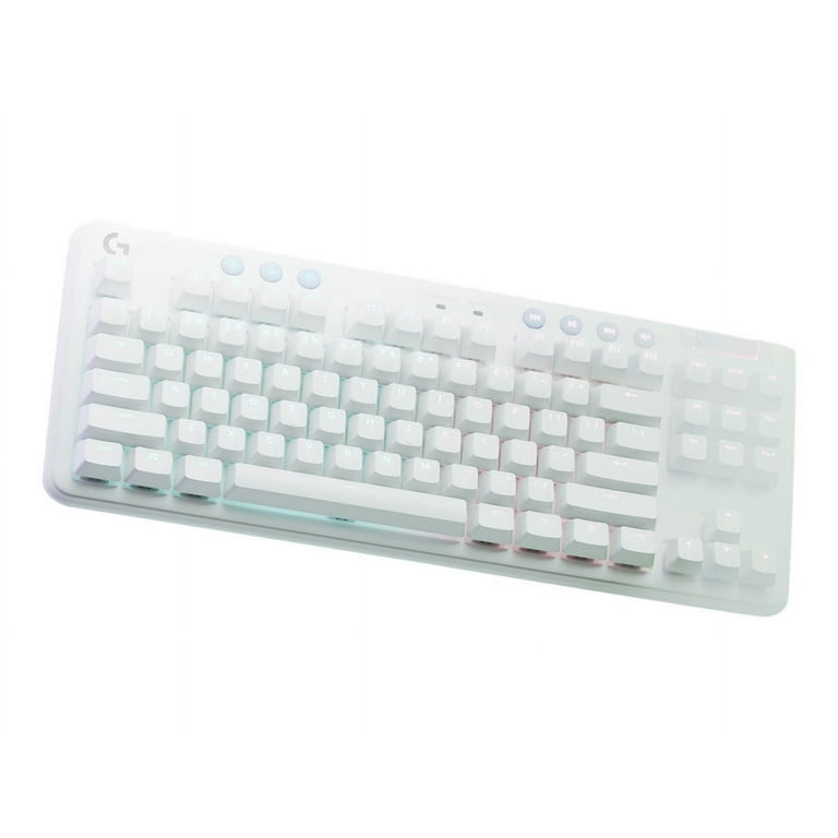  Logitech G715 Wireless Mechanical Gaming Keyboard with  LIGHTSYNC RGB, LIGHTSPEED, Clicky Switches (GX Blue), and Keyboard Palm  Rest, PC/Mac Compatible - White Mist : Video Games