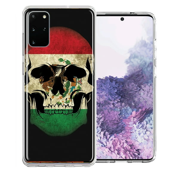 MUNDAZE For Samsung Galaxy S20 Mexico Flag Skull Design Double Layer Phone Case Cover