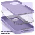 thumbnail image 5 of Compatible with iPhone 14 Case with Screen Protector (Camera Protection + Soft Microfiber Lining) Liquid Silicone Phone Case 6.1 inch 2022, Light Purple, 5 of 14