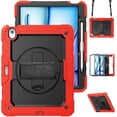 thumbnail image 1 of XYX For iPad Air 13 inch Case (2025 M3/2024 M2), 360 Rotating Shockproof Cover with Stand, Screen Protector, Shoulder Strap, Red, 1 of 7