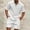 White, variant on Men's 2 Piece Waffle Knit Outfit Half Zip Polo Shirt and Shorts Textured Summer Set for Guys Who Love Laid-Back Style Army Green L