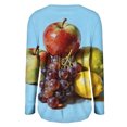 thumbnail image 4 of QASIEATN Women's V Neck Long Sleeve Top Asymmetrical Shirt Blouse Summer Graphic Tee Tops, 4 of 5