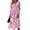 Pink, variant on BOMYJESK Summer Dress Ruched Flowy Wrap Crossover V Neck Midi Dress Vintage Elegant Lightweight Breathable Office Dress Dark Gray 2XL
