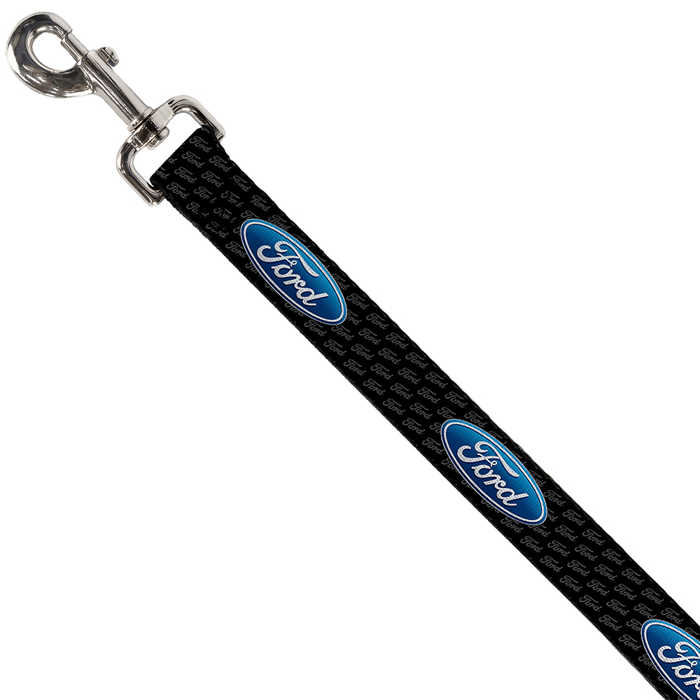 Ford Pet Leash, Dog Leash, Ford Oval Repeat Text, 4 Feet Long 1.0 Inch Wide