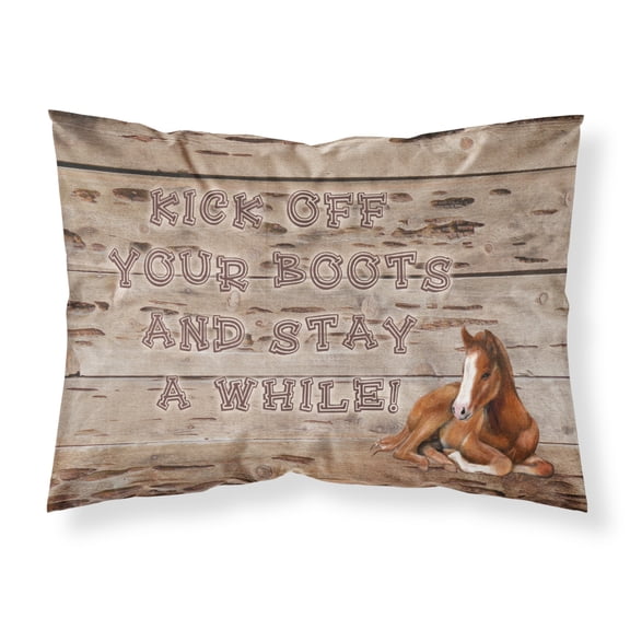 Carolines Treasures SB3064PILLOWCASE Kick off your boots and stay a while Fabric Standard Pillowcase Standard multicolor