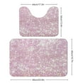 thumbnail image 2 of Pink Polarization Pearl Sequins Shiny Glitter Bathroom Rugs, 2 Pieces Bath Rug Mat U Shaped Toilet Rugs, Soft Absorbent Bath Rugs, Machine Washable, Non-Slip Bath Mats For Tub, Shower And Bath Room, 2 of 6