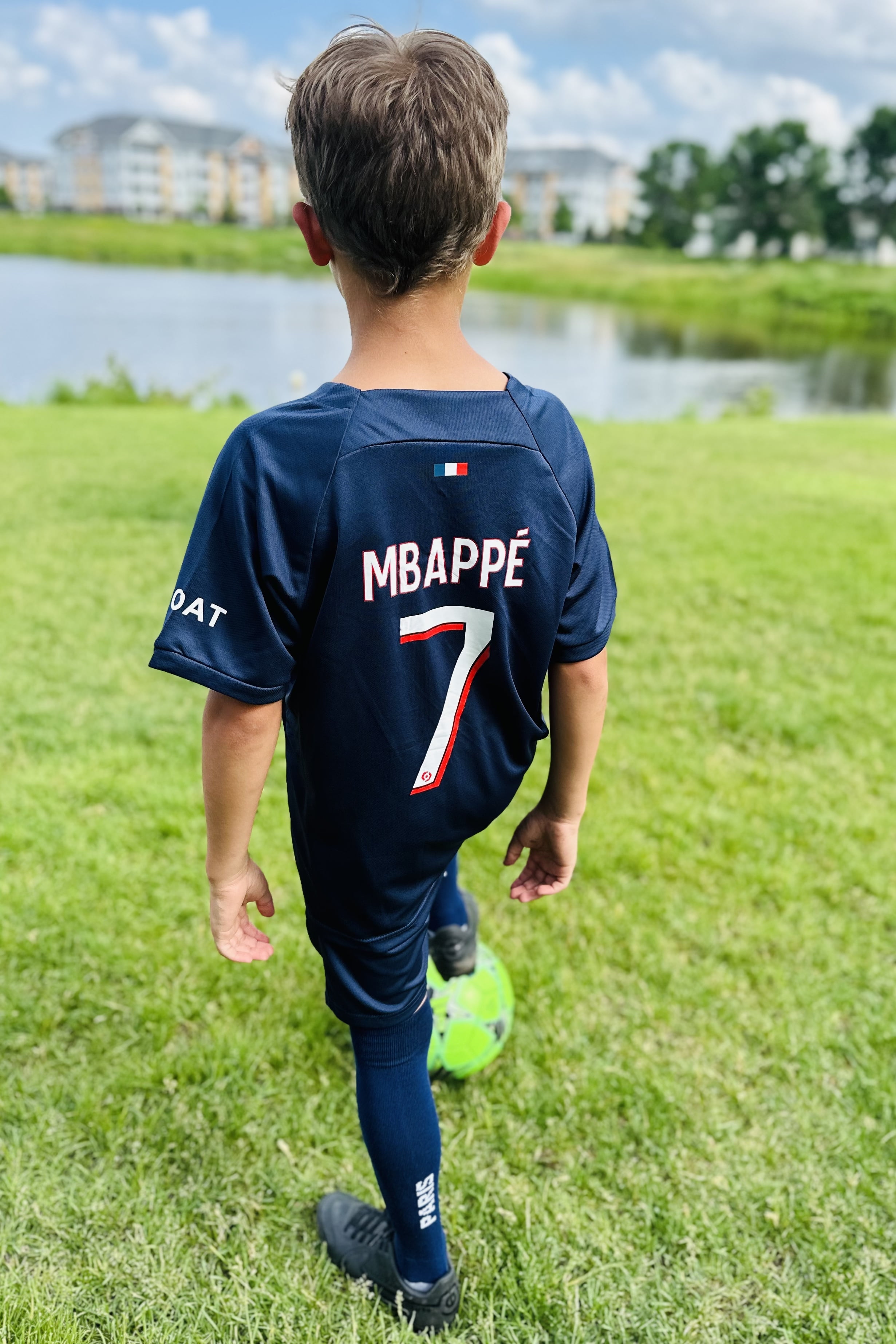 Soccer Jersey Set for kids/ youth Mbappe #7 Jersey, shorts and socks size 28 for 10-11 years old