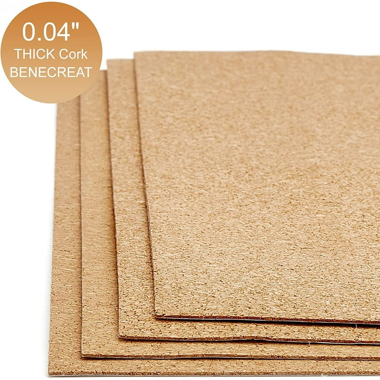 6Pcs Self-adhesive Cork Board 3mm Thickness Natural Wooden Sheets