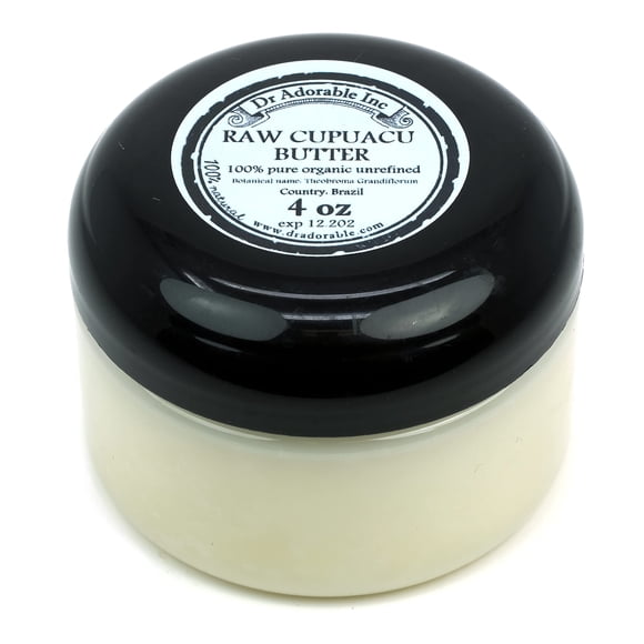 Dr Adorable - 4 oz - Mantequilla de cupuacu - Exótica, sin refinar, pura, natural, orgánica, prensada en frío