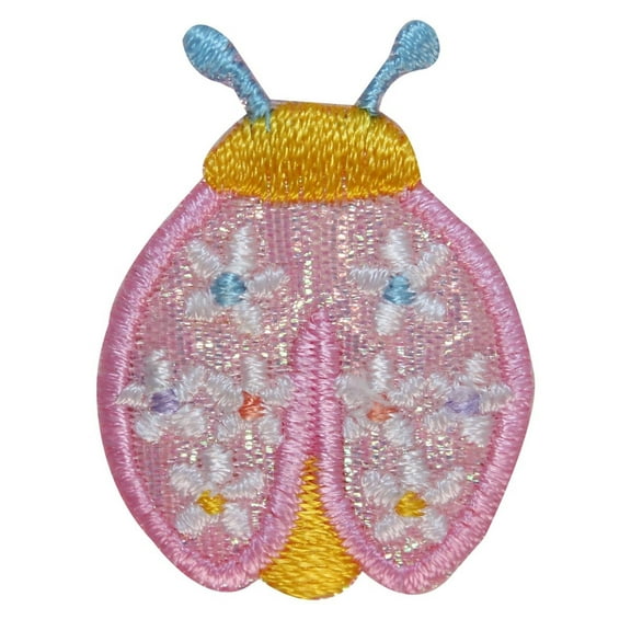 ID 1611D Flower Ladybug Patch Cute Garden Bug Insect Embroidered IronOn Applique
