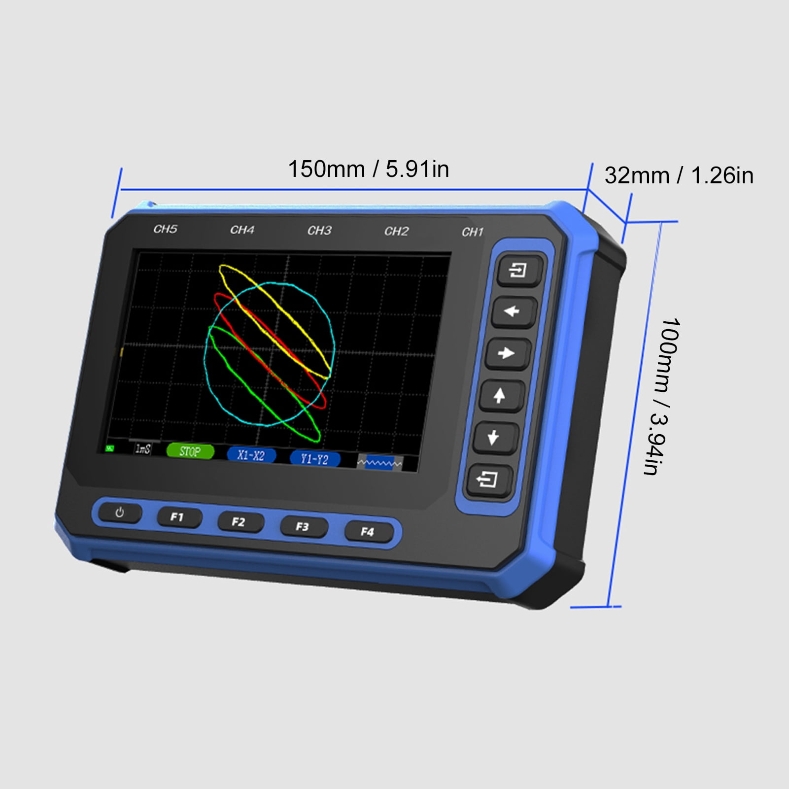 Power Tools Frequency 5 Channel Handheld Oscillometer Digital Portable Scope with 2.8 Inch Display 1MHz Bandwidth 3MHz Sampling Rate for Low Frequency Signals Auto Normal Single Detection