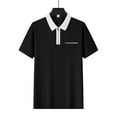 thumbnail image 4 of Afdoent Mens Casual Polo Shirts Men Shirts For Short Sleeve Zipper Down Collar Gradient Tees Dressy Casual Business Work Shirt Summer Tops Shirts For Men, 4 of 9
